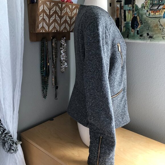 CALVIN KLEIN Cropped Moto Jacket - Gypsy Chic - Picture 5 of 11